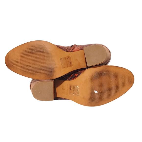 Madewell The Rosie Ankle Boots Snakeskin Pointed Toe Brown Leather Womens 6 - Picture 6 of 8